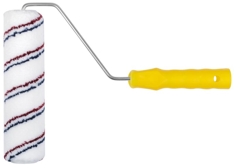 Валик микроволокно с красной и синей полосками диам. 40/63мм ворс 12мм 230мм бел. FIT 01844