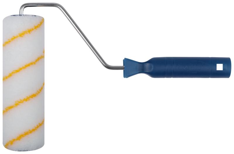 Валик полиакрил/полиэстер/хлопок с желт. полосой каркасная система диам. 40/60мм ворс 10мм 180мм FIT 02095