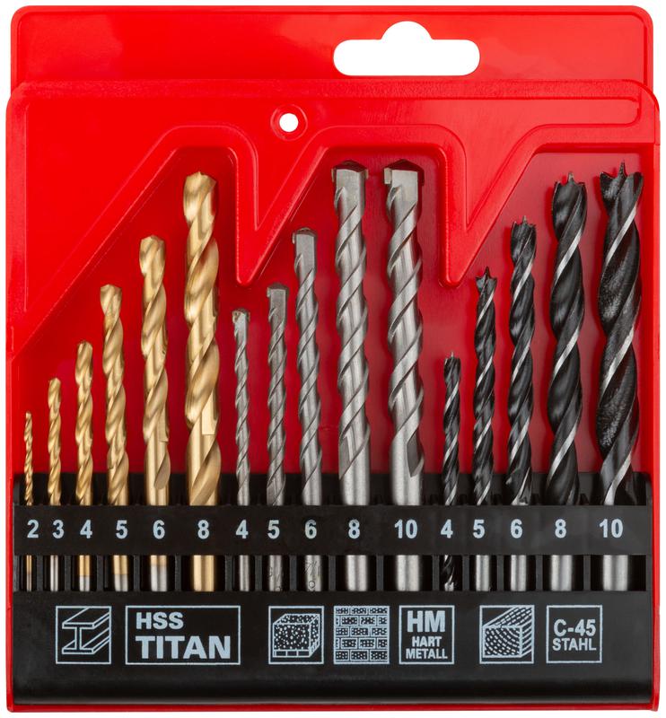 Сверло-комби 16шт металл/бетон/дерево FIT 36358