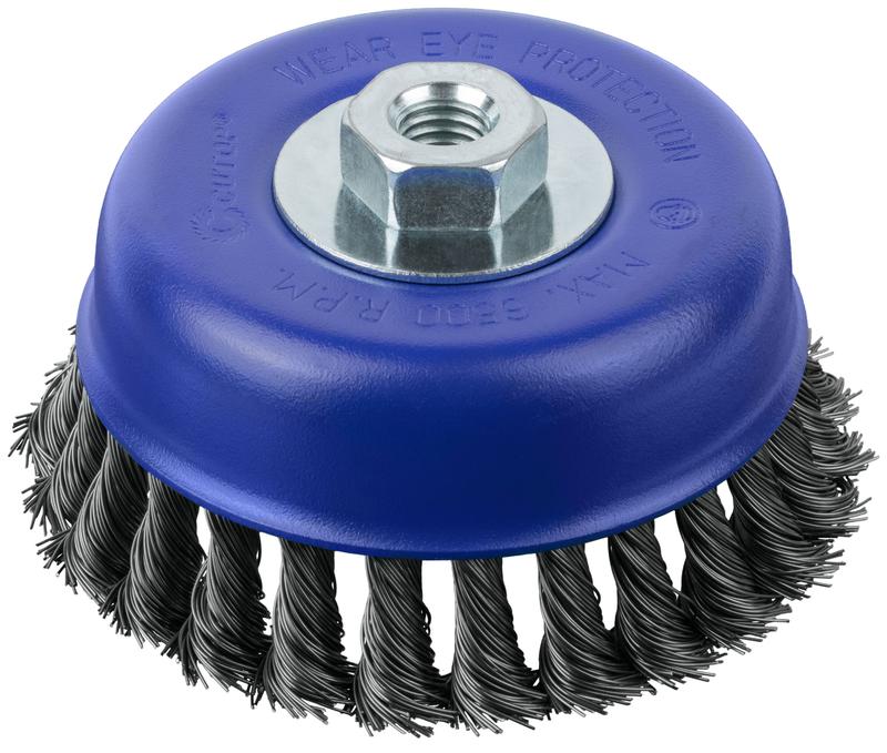 Щетка для УШМ М14 тип "Чашка" крученая витая проволока 0.5мм 125мм блист. Profi Cutop 82-900