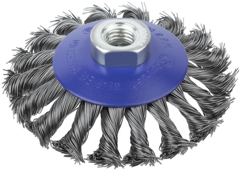 Щетка для УШМ М14 тип "Тарелка" крученая проволока 0.5мм 100мм блист. Profi Cutop 82-905