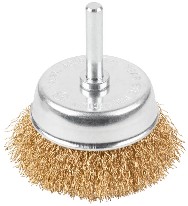 Щетка для дрели тип "Чашка" латун. витая проволока 0.3мм 65мм блист. Profi Cutop 82-911