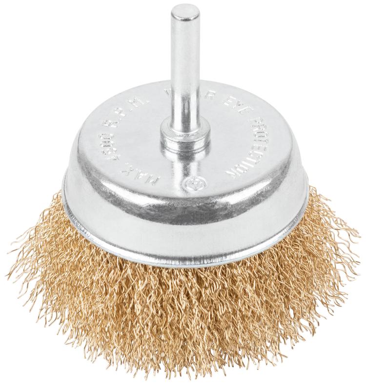 Щетка для дрели тип "Чашка" латун. витая проволока 0.3мм 75мм блист. Profi Cutop 82-912