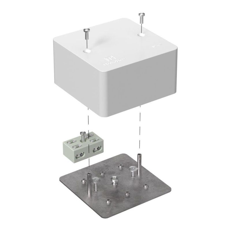 Коробка огнестойкая разветвительная для кабель-канала 40-0460-FR6.0-4-2-Р Е15-Е60 RAL9003 85х85х45 Промрукав 40-0460-FR6.0-4-2-Р