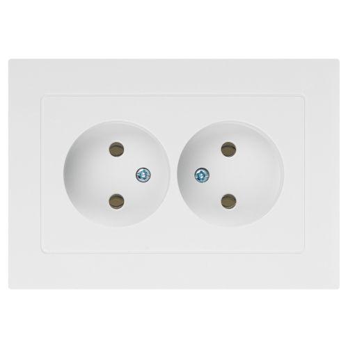Розетка 2-м СП Accent 6-204-01 16А IP20 250В 2P AL/CU бел. Intro Б0063447
