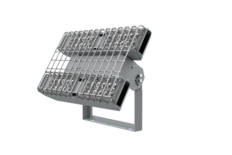 Светильник светодиодный Fizruk 100Вт CRI90 4000К IP65 спортивный для образовательных учреждений накладной поворот. кроншт. защ. решетка оптикой 60град. RAL7045 сер. диммер DALI VARTON V1-E0-70705-04D07-6510040