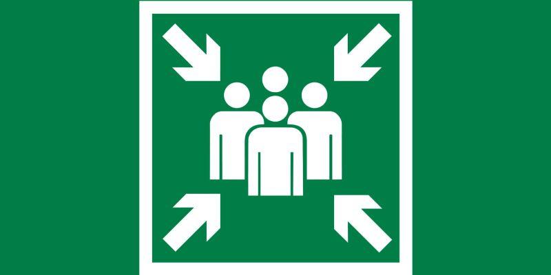 Знак "Место сбора" 180х90мм для аварийно-эвакуационного светильника Compact VARTON V5-EM04-60.004.020