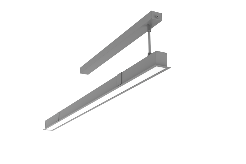 Светильник светодиодный Angusta Intus 755х50х45 16Вт CRI90 4000К IP40 встраив. RAL7045 сер. рассеив. опал VARTON V1-R0-7X239-10000-4001640