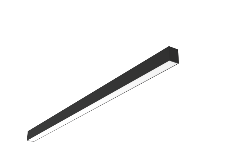 Светильник светодиодный Angusta 2001х35х45 39Вт 3000К IP40 накладной аварийный автономный постоянного действия RAL9005 черн. муар рассеив. опал VARTON V1-R0-90244-20A00-4003930