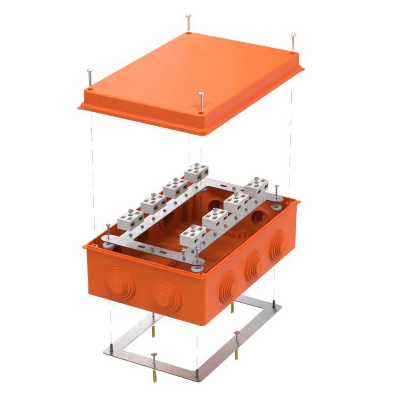 Коробка огнестойкая 260х175х90 о/п 40-0330-FR6.0-4-16-Р Е15-Е60 RAL2004 Промрукав 40-0330-FR6.0-4-16-Р