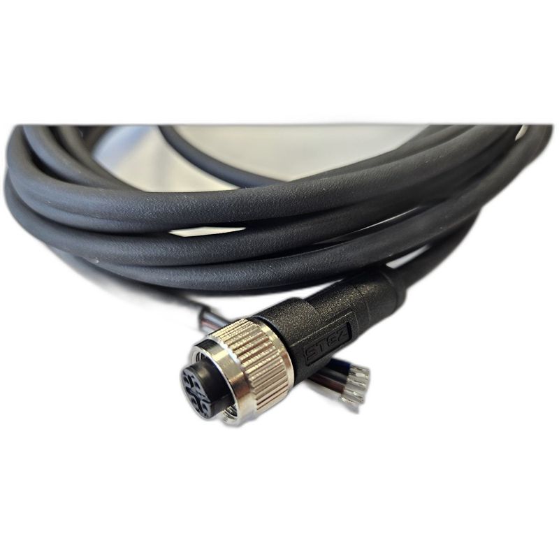 Кабель M12 5A гнездовой 5000мм прямой полиуретан свободный конец СЦМ120023-05A-2-05000 черн. СТЭЗ 185210650