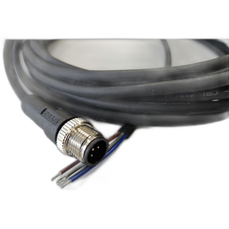 Кабель M12 5A штыревой 5000мм прямой полиуретан свободный конец СЦМ120025-05A-2-05000 черн. СТЭЗ 185210730