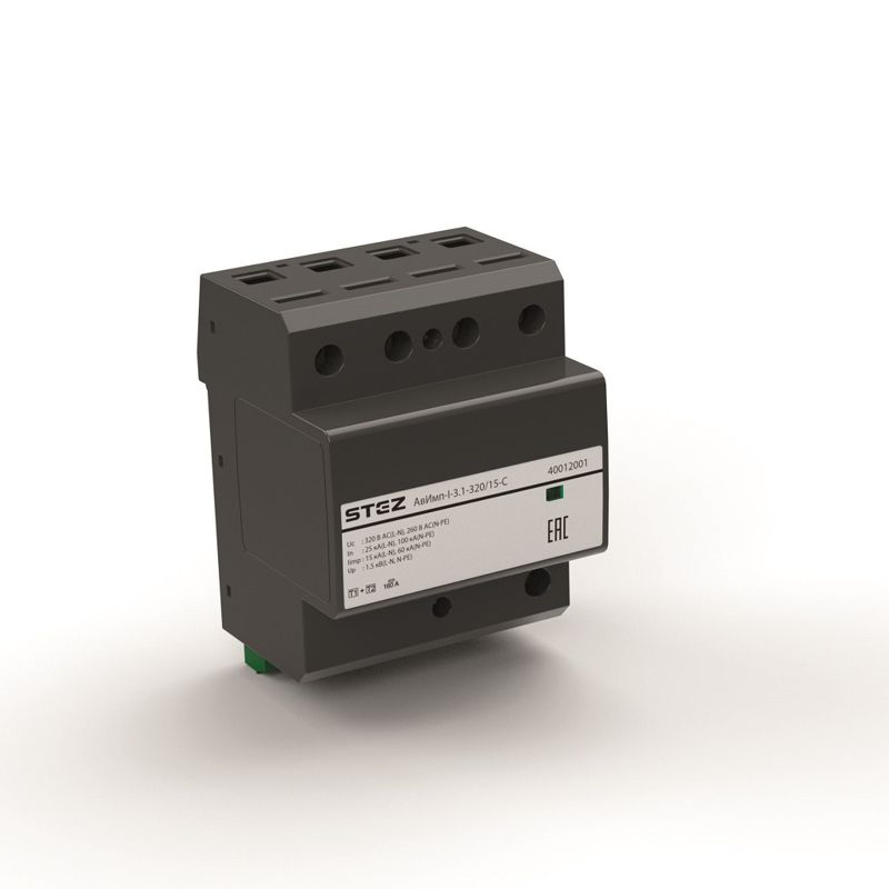 Устройство защиты от импульсных напряжений класса 1+2 3 фазы N PE АвИмп-I-3.1-320/15-С СТЭЗ 40012001