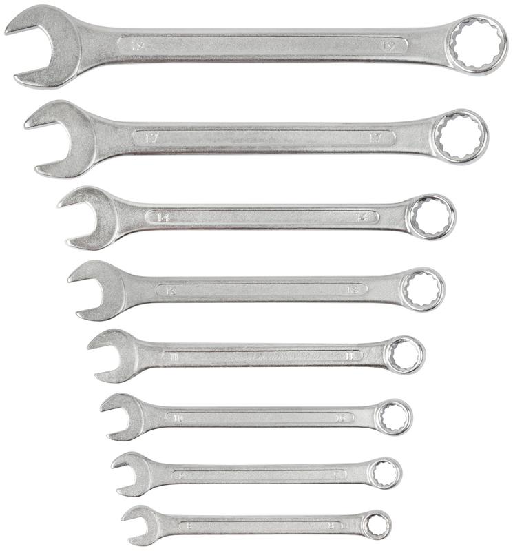 Ключ комбинированные в пластиковом держателе "Хард" набор 8шт (8-19мм) FIT 63424