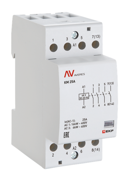 Контактор модульный КМ 40А 1NC+1NO 110В AC (2 мод.) AVERES EKF km-av-2-40-11-110V
