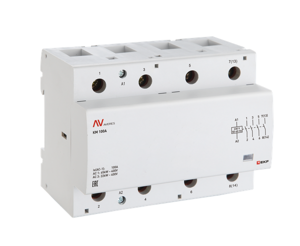 Контактор модульный КМ 80А 4NO 48В AC (6 мод.) AVERES EKF km-av-6-80-40-48V