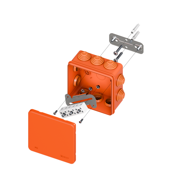 Коробка огнестойкая E45 100х100х50мм IP55 с клеммниками 6 полюсов 0.5-6кв.мм HF EKF plc-kmfr-100-606