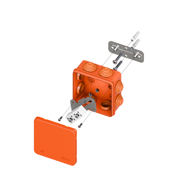 Коробка огнестойкая E45 85х85х40мм IP55 с клеммниками 4 полюса 0.5-10кв.мм HF EKF plc-kmfr-85-410