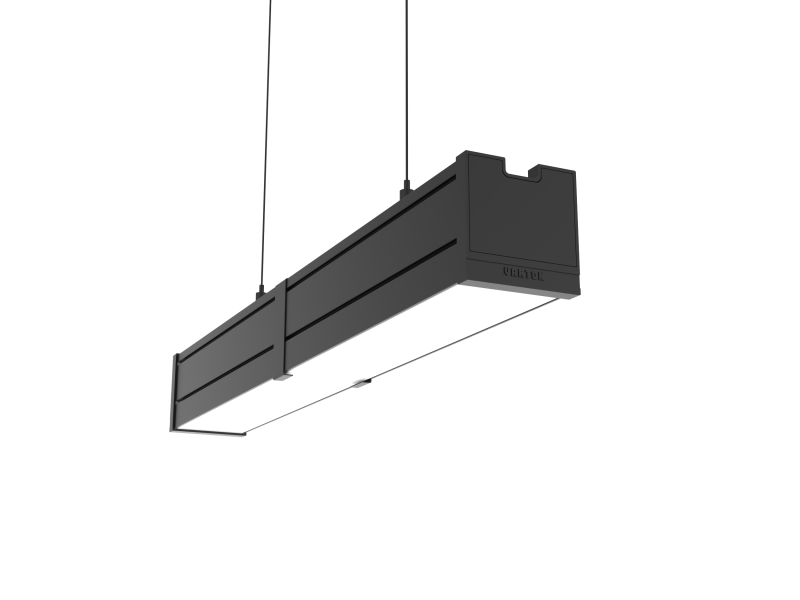 Светильник светодиодный Mercury Pro GL 523х66х68 18Вт 4000К CRI90 подвесной/накладной аварийный автономный постоянного действия рассеив. опал закал. стекло RAL9005 черн. муар декор. провод 2м подвесы 2м VARTON V1-R0-9R256-31GOA-5401840