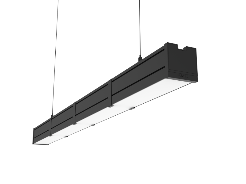 Светильник светодиодный Mercury Pro GL 1019х66х68 34Вт 3000К CRI90 подвесной/накладной рассеив. опал закал. стекло RAL9005 черн. муар с декоративным проводом 2м и комплектом подвесов 2м VARTON V1-R0-9R257-31GOP-5403430