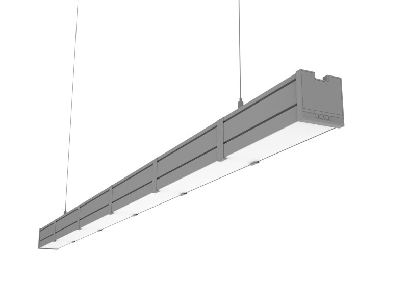 Светильник светодиодный Mercury Pro GL 1516х66х68 21Вт 4000К CRI90 подвесной аварийный автономный постоянного действия рассеив. опал закал. стекло RAL7045 сер. муар с декор. проводом 2м и компл. подвесов 2м VARTON V1-R0-7R258-31GOA-5402140