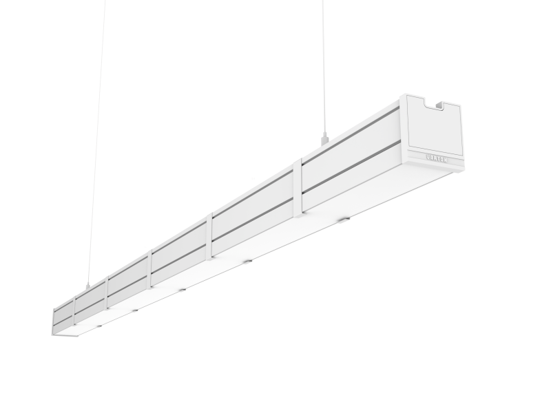 Светильник светодиодный Mercury Pro GL 1516х66х68 50Вт 4000К CRI90 подвесной рассеив. опал закал. стекло RAL9003 бел. муар с декоративным проводом 2м и комплектом подвесов 2м VARTON V1-R0-0R258-31GOP-5405040