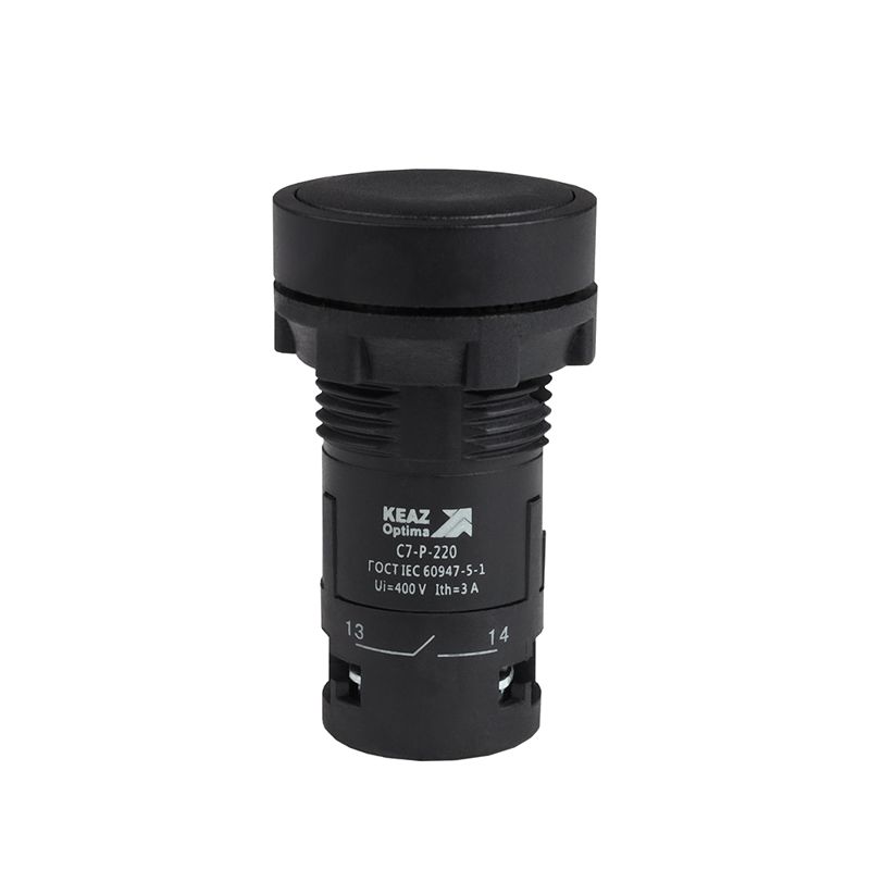 Кнопка OptiSignal Compact D22 С7-P-220 черн. 2НО XB7NA23 КЭАЗ 362049