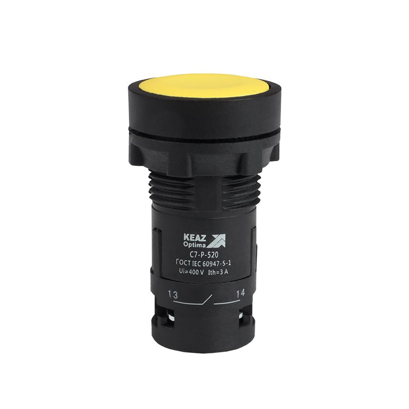Кнопка OptiSignal Compact D22 С7-P-502 желт. 2НЗ XB7NA54 КЭАЗ 362040