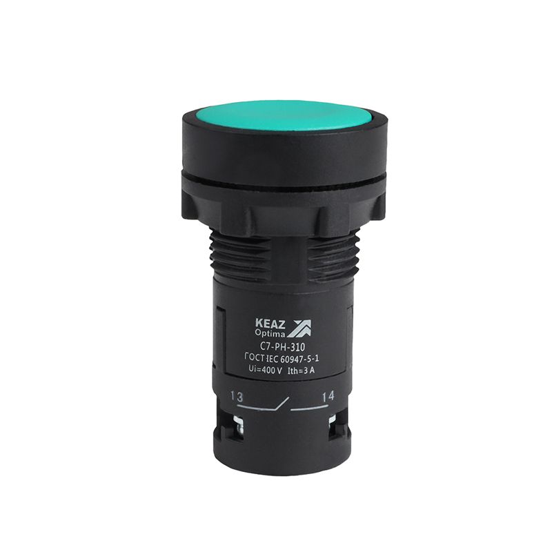 Кнопка с фиксацией OptiSignal Compact D22 С7-PH-301 зел. 1НЗ XB7NH32 КЭАЗ 362056