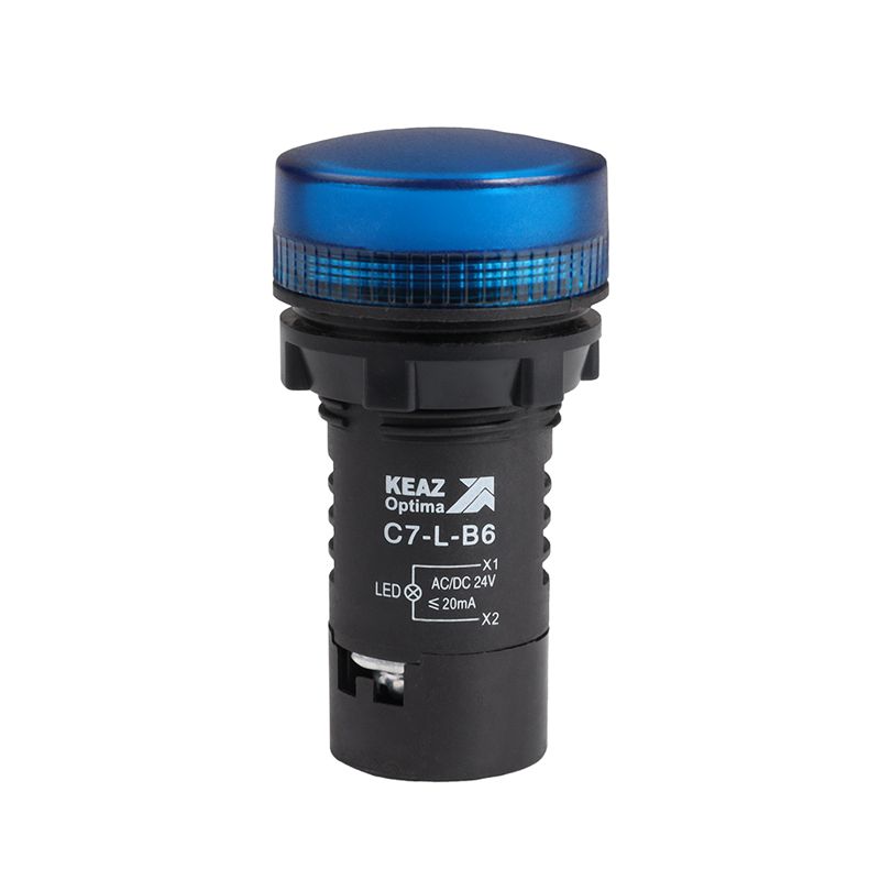 Лампа светодиодная OptiSignal Compact D22 С7-L-Q6 син. 380В AC XB7EV06QP КЭАЗ 362167