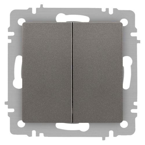 Переключатель 2-кл. СП Accent 6-107-09 10А IP20 250В AL/CU титан Intro Б0063572