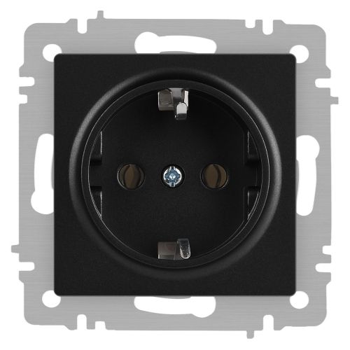 Розетка 1-м СП Accent 6-202-05 16А IP20 250В 2P+E Schuko антрацит Intro Б0063693