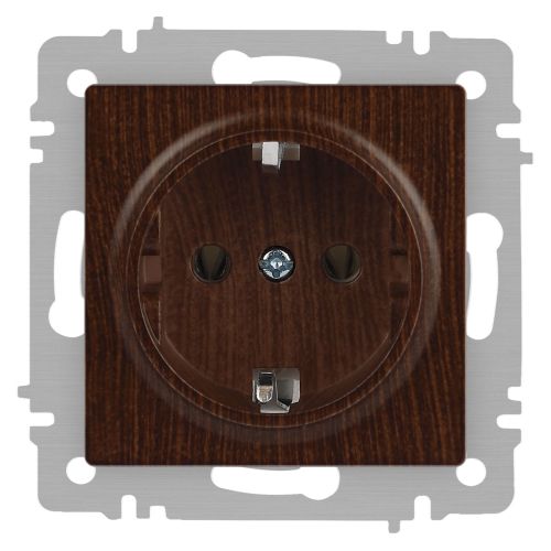 Розетка 1-м СП Accent 6-202-10 16А IP20 250В 2P+E Schuko венге Intro Б0063703