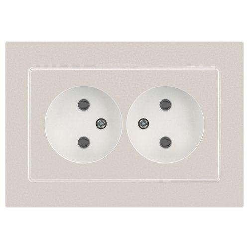 Розетка 2-м СП Accent 6-204-06 16А IP20 250В 2P AL/CU перламутр. Intro Б0063446