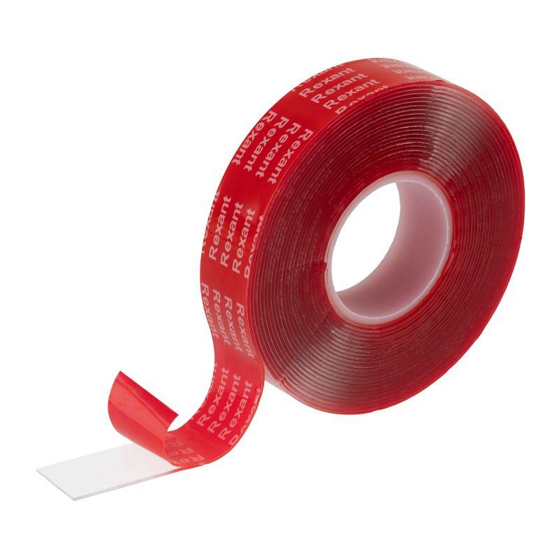 Лента клейкая двухсторонняя прозрачная на VHB акриловой основе 20ммх5м Rexant 09-6059