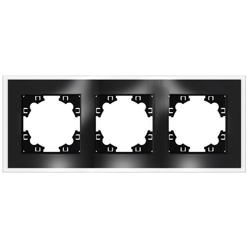 Рамка 3-м Афина стеклянная графит UNIVersal 2256