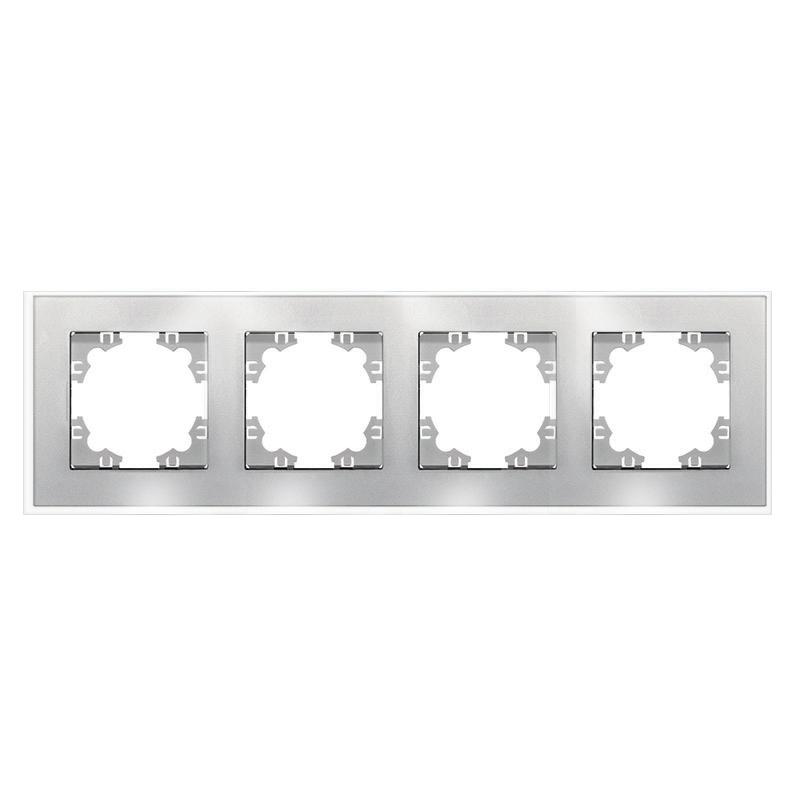 Рамка 4-м Афина стеклянная серебр. UNIVersal 2269