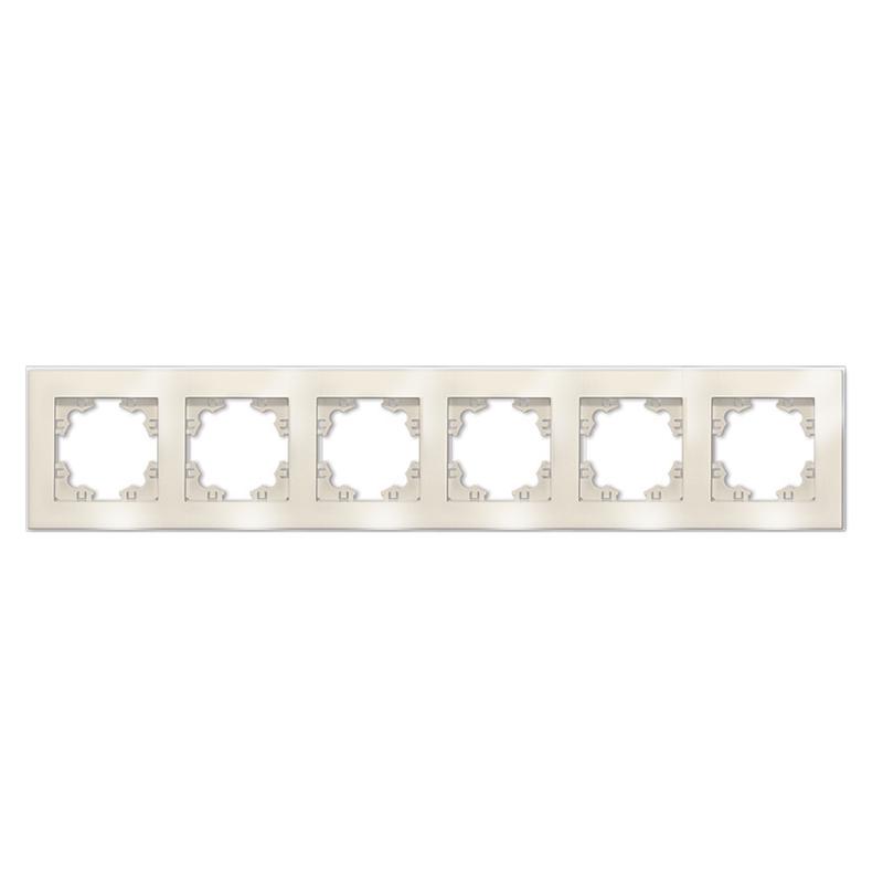 Рамка 6-м Афина стеклянная сл. кость (ivory) UNIVersal 2277