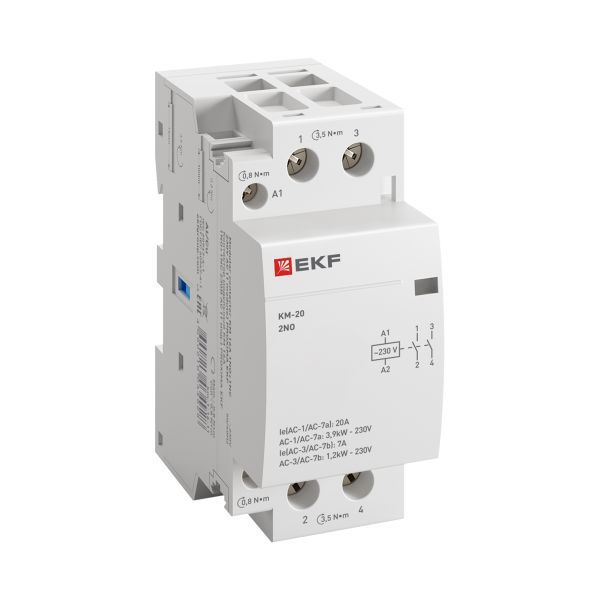 Контактор модульный КМ 20А 2NО (2 мод.) EKF km-2-20-20