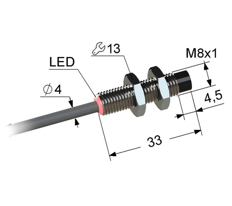 Выключатель бесконтактный PS2-08M33-4N21-K (ВБ2.08М.33.2.5.2.1.К) МЕГА-К A8010-02835697