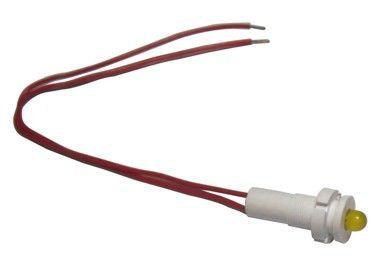 Лампа светодиодная СКЛ-17.1А-Ж-2-24 выводы гибкие под пайку 24В 50Гц/пост. диаметр посадочного отверстия 8мм УХЛ2.1 желт. Реле и Автоматика A8021-78105589