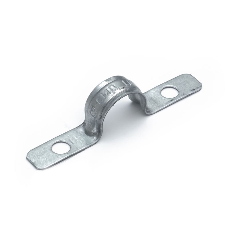 Скоба крепежная двухлапковая усиленная противопожарная СМДУ d16-17мм метал. отв. d 6.5мм (уп.100шт) Промрукав PR13.02436