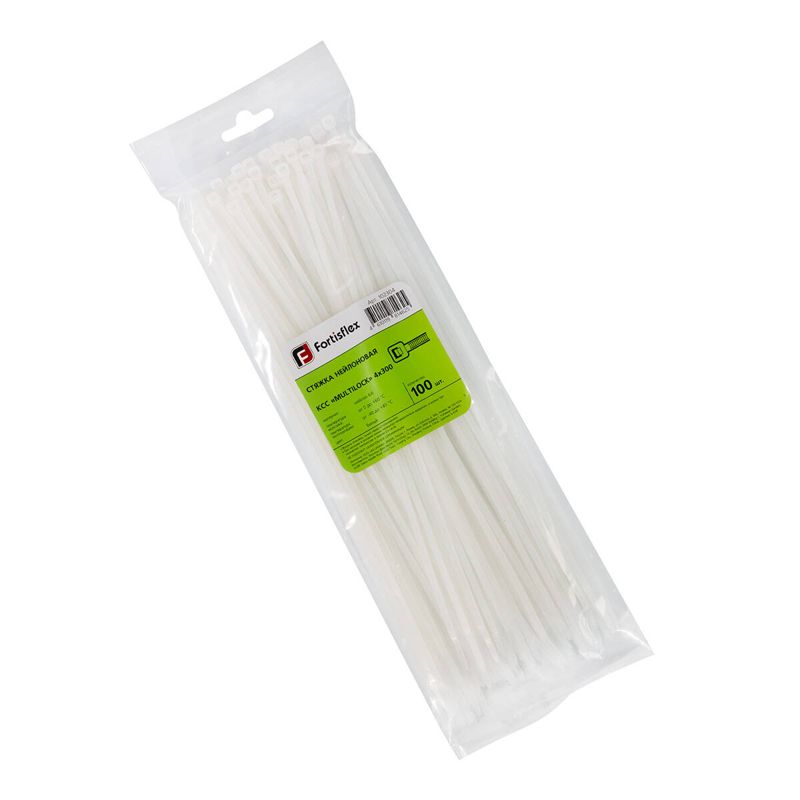 Хомут нейлоновый КСС MULTILOCK 4х300 бел. (уп.100шт) Fortisflex 102304