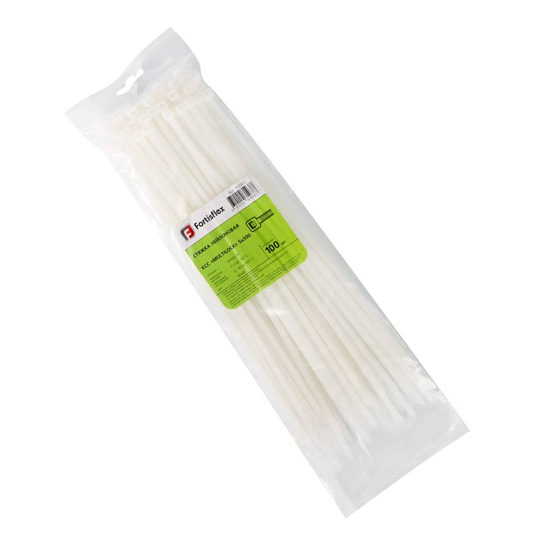 Хомут нейлоновый КСС MULTILOCK 5х300 бел. (уп.100шт) Fortisflex 102307
