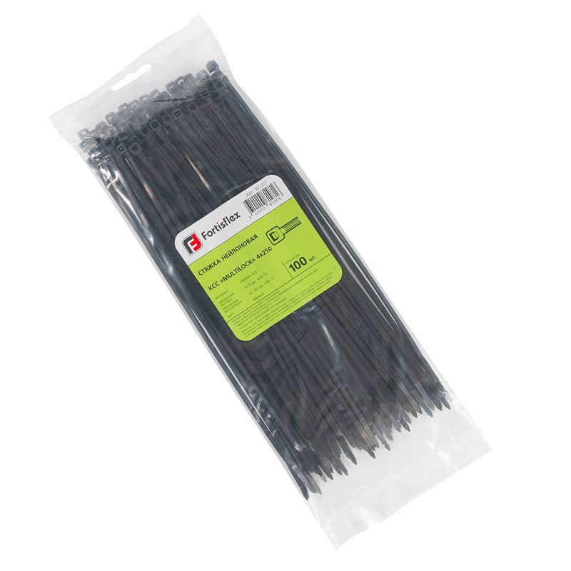 Хомут нейлоновый КСС MULTILOCK 4х250 черн. (уп.100шт) Fortisflex 102317