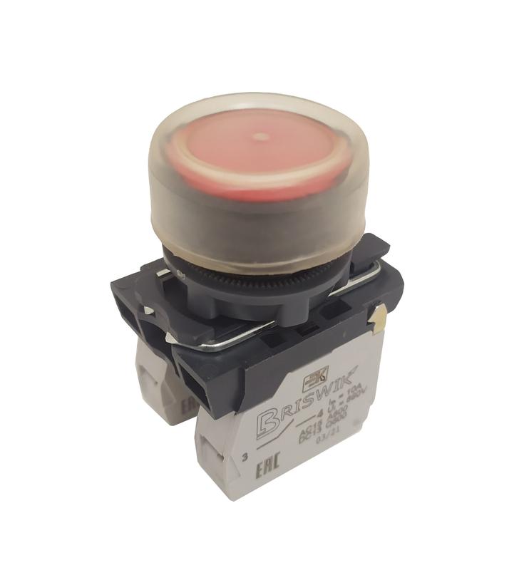 Выключатель кнопочный КМЕ-4210м УХЛ2 1НО+НЗ 10А IP65 толкатель цилиндрический наружный протектор d посадочного отверст. 22мм зел. ЭЛЬКОМ A8012-82693331