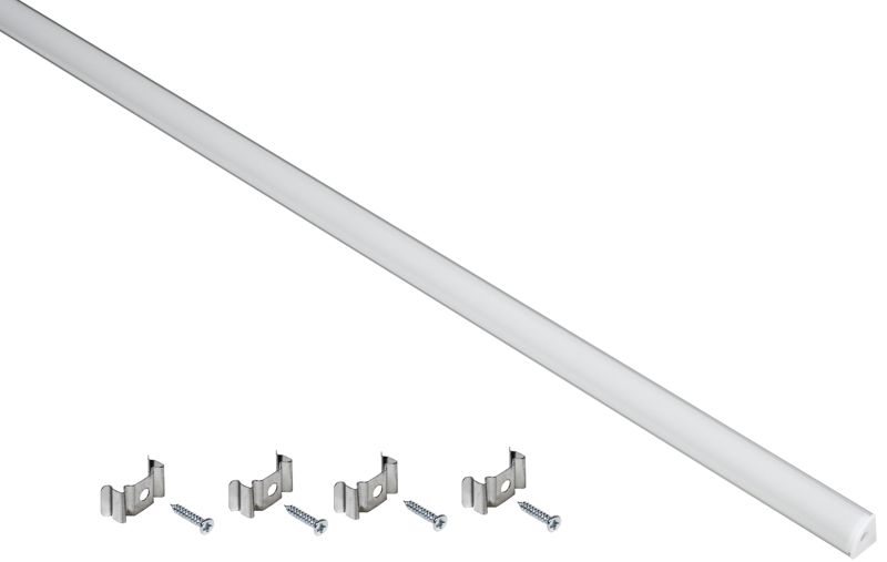 Профиль накладной угловой для светодиод. ленты 1616 L2000 комплект аксессуаров опал алюм. IEK LSADD1616-SET1-2-N3-1-12