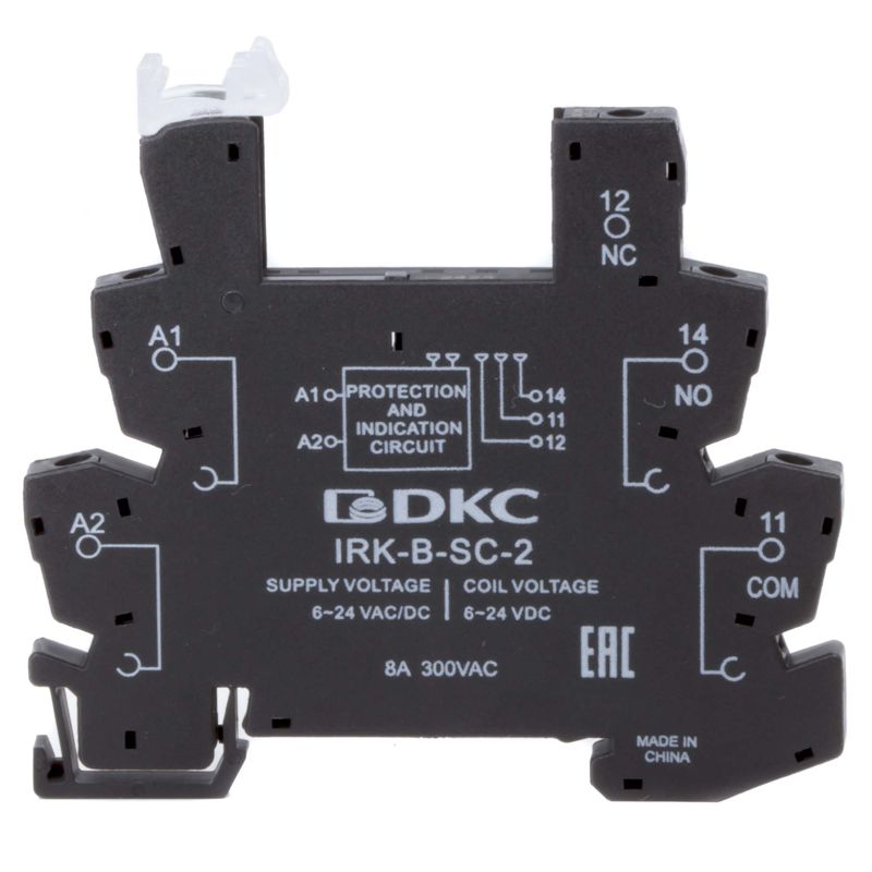 Колодка ультратонкая для реле RIS вх. напр. 110В AC/DC винт. клеммы DKC IRK-B-SC-4