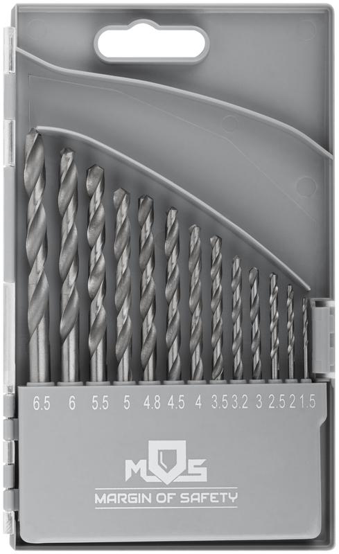 Набор сверл по металлу HSS угол заточки 118град. пласт. кейс 13шт (1.5-2.0-2.5-3-3.2-3.5-4-4.5-4.8-5-5.5-6-6.5мм) MOS 35602М