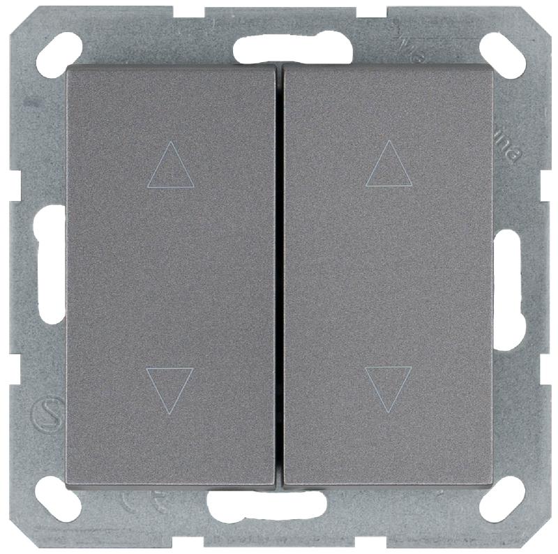 Выключатель для жалюзи 2-кл. 10А IP20 механизм алюм. Jasmart G3028S